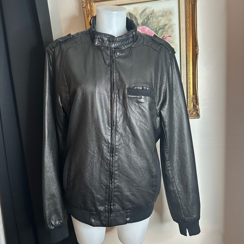 Women’s Members Only Black Faux Leather Jacket
